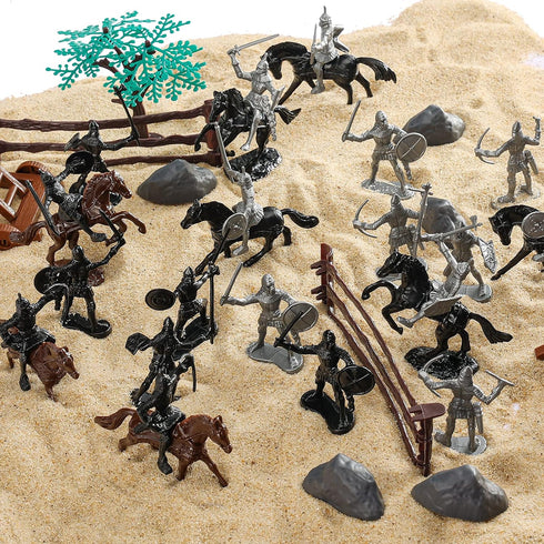 Medieval Knights Toys 124PCS Knight Action Figurines for Kids - AMOR PRESENT Army Men Toy Soldiers