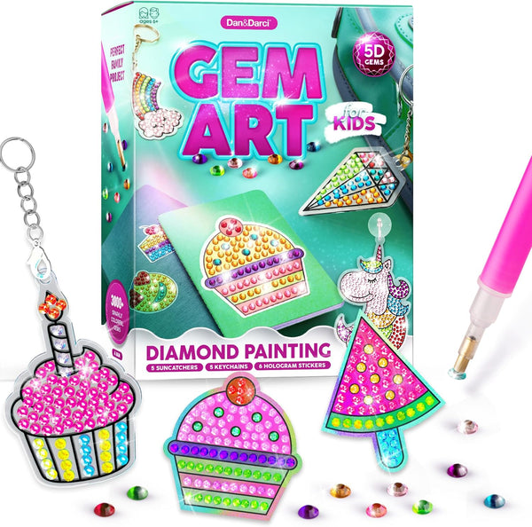 Dan&Darci Diamond Art Kit for Kids - Gem Painting - Arts &