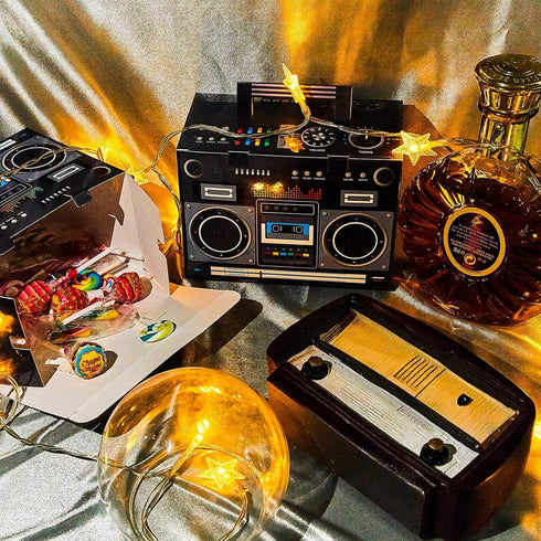Sumind 80s Boombox Decorations Novelty Boom Favor Boxes, Retro Hip Hop Theme Party Favors (6 Pieces)
