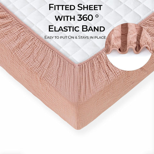 Sheet,2 Pack,100% Sheets,Soft,Breathable,Pack Fitted,Girls,Boys,Pack Fitted,24x38 Dreamology Mini Muslin Crib Cotton