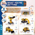 4-in-1 DIY Construction STEM Toy, 603-Piece Excavator Building & Robotics Kit for Boys & Girls 8-12