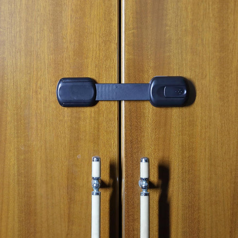 Bates Child Safety Strap Locks, 6 Pack Black Baby Proof Cabinet and Drawer Locks for Child Safety