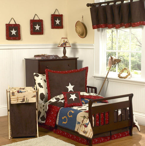 Country Sweet Jojo Designs Cowboy Wild West Boy Small Fabric Toy Bin Storage Box Chest For Baby Nursery or Kids Room