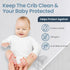 SafeRest Waterproof Crib Size Mattress Protector - Fitted with Stretchable Pockets - Machine Washable Cotton Blend