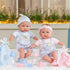 Berenguer Boutique 30050 TWINS - 15” Soft Body Baby Dolls - 12 Piece Gift Set with Open/Close Eyes