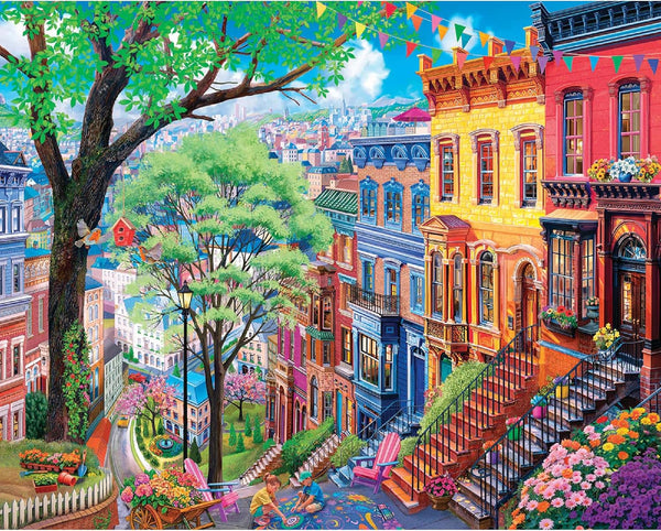 White Mountain 1000 Piece Jigsaw Puzzle Colorful Landscape Seasonal Puzzles with Large