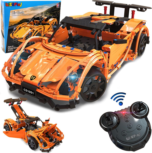 WISEPLAY STEM Kits for Kids Age 8-10 - 421 pcs RC Car Kits to Build, Engineering Toys for Ages 8-12