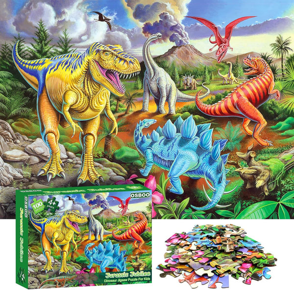 Puzzles for Kids Ages 4-10 - 100 Piece Big Dinosaur Floor Jigsaw Puzzle for Educational Learning Toys