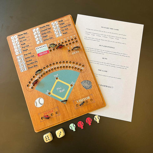 CBLKUS Baseball Dice Board Game,Fun Board Game with Dice,Wooden Baseball Games for Family,Party and Holiday