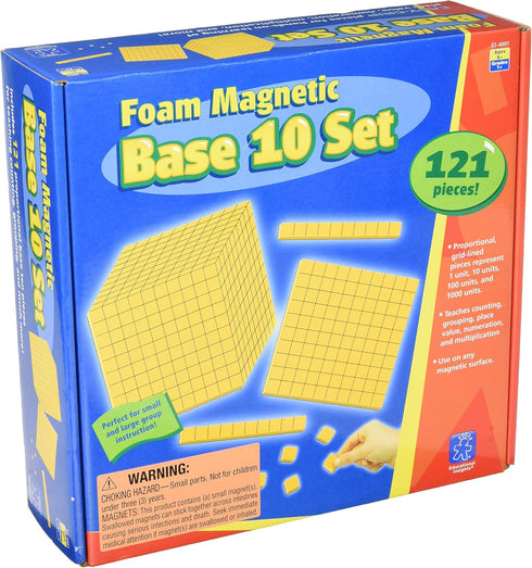 Educational Insights Foam Magnetic Base 10 Set, Giant Size, Easy to Grip, 121 Pieces, Ages 10 and up