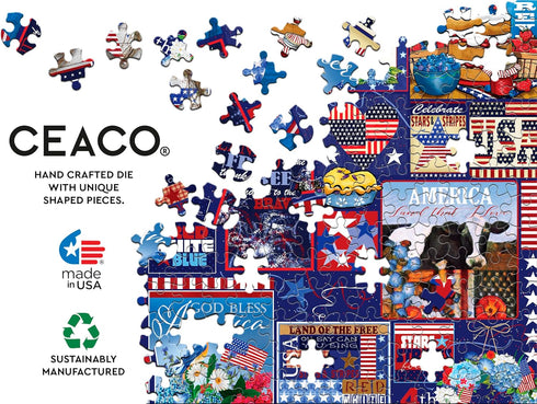 1000 Ceaco - Tracy Flickinger - Patriotic Collage - Piece Jigsaw Puzzle