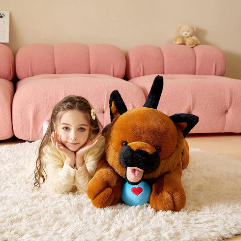 Giant German Shepherd Dog Stuffed Animal Plush Toy, 30" Large Cuddly Puppy for Kids Birthday Gifts