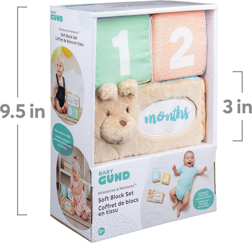 GUND Baby Milestones and Moments Soft Blocks, Plush Photo Prop Sensory Toy Blocks for Babies and Newborns