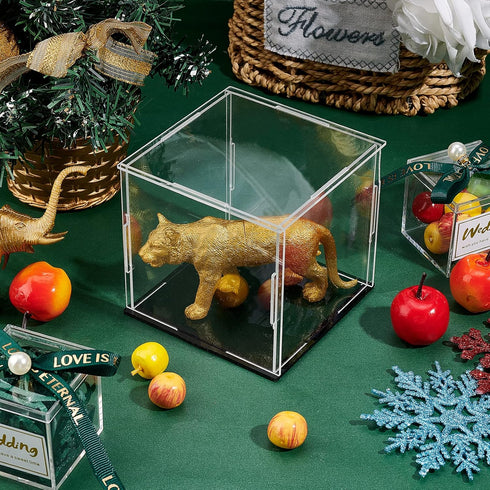 FINGERINSPIRE Clear Acrylic Display Case - 4x4x4 Inch Cube, Dustproof Protection Showcase for Action Figures