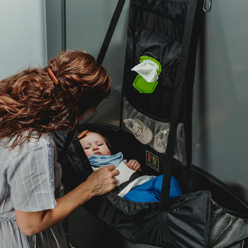 Black Travel Diaper Changing Station - Compact & Safe
