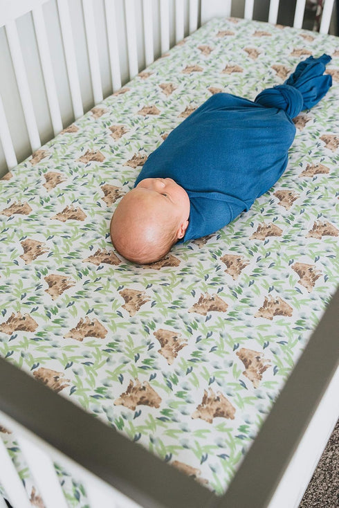 Soft and Breathable Baby Crib Sheets - Bear Design for Standard Mattresses