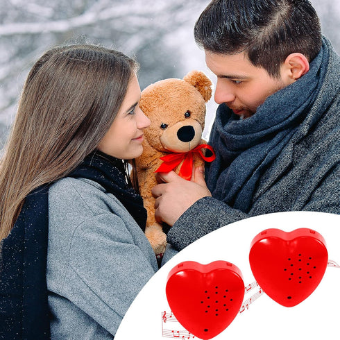 Voice Recorder for Stuffed Animals - 20 Seconds Sound Heartbeat Recorder Box, 4 Pcs (Red)