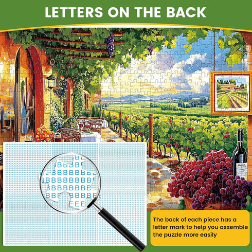 DAGIRT 500 500 500 20.5 15 Inch Jigsaw Puzzles Pieces for Adults Natural Wine Estate, Piece Vineyard Piece Puzzles