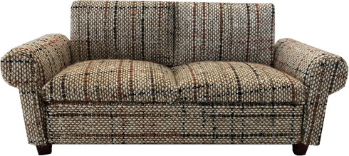 Brown Dollhouse Sofa Couch, Miniature Living Room Furniture Loveseat, 1/12 Scale, Accessories for 6 inch Dolls