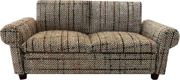 Brown Dollhouse Sofa Couch, Miniature Living Room Furniture Loveseat, 1/12 Scale, Accessories for 6 inch Dolls