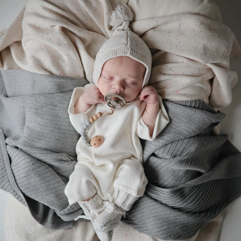 FRIGG 6-18 Rope Natural Rubber Baby Pacifier | Made in Denmark | BPA-Free (Olive/Sage, Months)