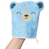 BMIT-24245 100% 6.625" 7.5" C.R. Gibson Cute Bear Cotton Gender Neutral Baby Wash Cloth Bath Mitt, W x L, Multicolor