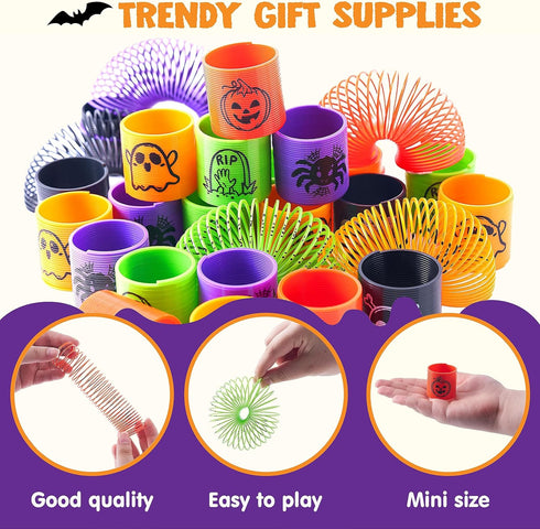 60 JOYIN PCS Halloween Coil Spring for Kids, Mini Magic Springs Toys, Fidget Stress Coils Toy for Halloween Party