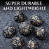 Metal DND Dice Set - Unique Round Hollow Orb Design for Better Rolling - Cthulhu Metal Dice for RPG (Black Gold)
