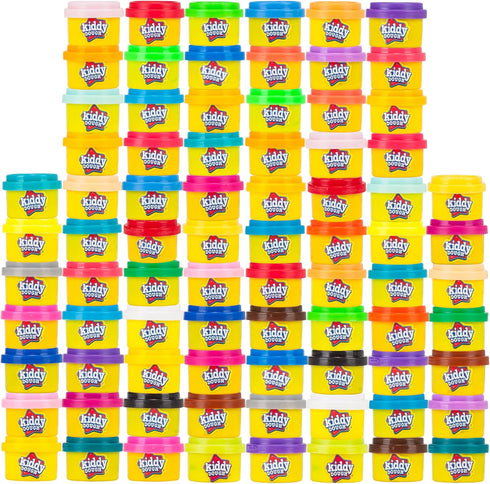 Party Pack - 80 Colorful Non-Toxic Mini PlayDough Containers for Creative Fun - Safe & Educational Gift