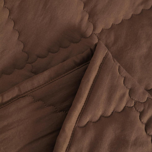 NTBAY Down Alternative Toddler Comforter, Lightweight Solid Color Baby Crib Quilted Blanket, 39x47 inches, Brown