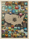 MyPuzzle 63 American National Parks Vintage Poster, Collage Map, Premium 1000 Piece Jigsaw Puzzle