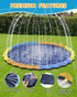 124in 0.5mm Summer Instraella Splash Pad for Kids and Dogs, Non-Slip Sprinkler Mat Thickened Durable and Foldable Large