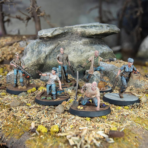 Fallout Wasteland Warfare: Survivors - Ghoul Settlers (The Slog) - 6 Unpainted Resin Miniatures, 32MM Scale Figures