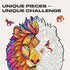 UNIDRAGON Original Wooden Jigsaw Puzzles - Mysterious Lion, 192 Pieces, Medium Size, Unique Gift Package