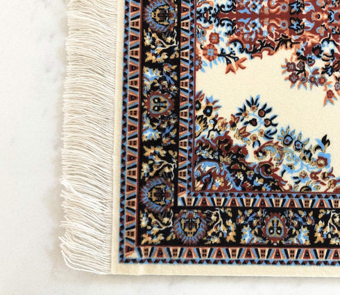 10 7 Inch Dollhouse Area Rug Beige Miniature Carpet Accessory for Doll Houses, x Rectangular Floor Dcor, Oriental Style