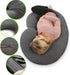 COSMOPLUS C Shaped Pregnancy Pillow Cover, Full Body Pillow Case, Stretchy Cool Jersey Fabric, Heather Grey for