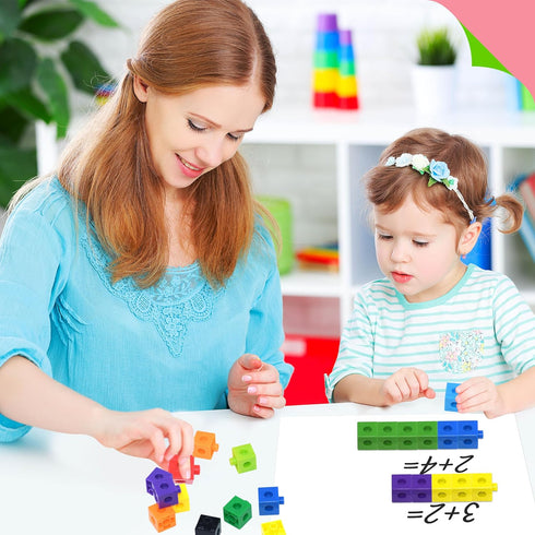 SpriteGru 200PCS Math Linking Cubes, Math Cubes Manipulative Connecting and Counting Snap Blocks for Preschool