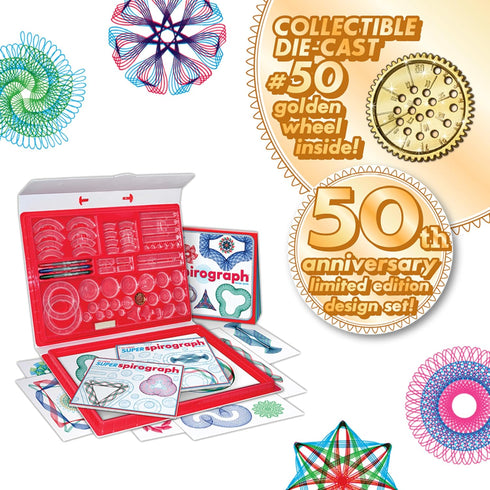 Kahootz Super Spirograph Design Set - 50th Anniversary Edition with Extra Gears, Ages 8+