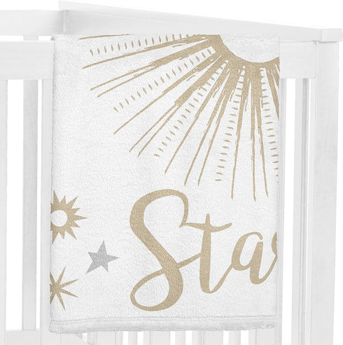 Sweet Jojo Designs Star and Moon Girl Milestone Blanket Monthly Newborn First Year Growth Mat Baby Shower Memory