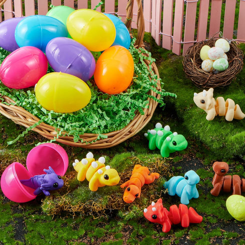 8 3D 8+) JOYIN Pcs Prefilled Easter Eggs with Printed Toys Mini Dinosaur, Articulated Toys, Basket Stuffers Fillers