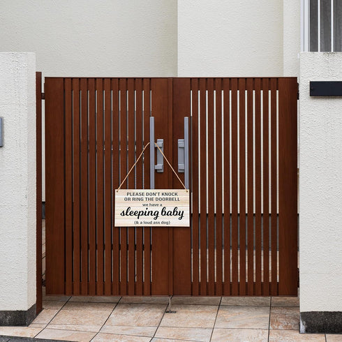 Ycyfckdr Bedroom-B06 Baby Sleeping Sign - Do Not Knock Or Ring Doorbell, Rustic Hanging Sign For Front Door, Nursery