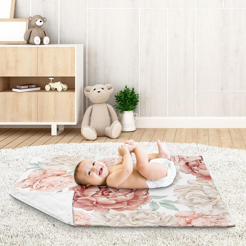 Sweet Jojo Designs Blush Pink Boho Shabby Chic Floral Girl Soft Baby Blanket Receiving Security Stroller Swaddle