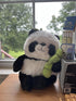 9'' Panda Stuffed Animal Plush Toys, Cute Black and White Panda Doll Gifts with Bamboo Plushies