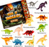 PREXTEX Dinosaur Toys for Kids 3-5, 12 Plastic Figures & Interactive Book with Sound, Toddler Dinosaur Toy Set