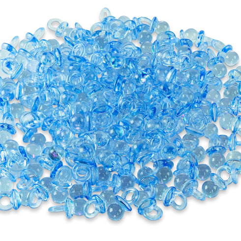 Super Z Outlet Mini Acrylic Baby Pacifiers for Baby Shower Decorations, 144 Pieces (Blue)