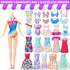 52 Pcs Doll Clothes and Accessories - 2 Wedding Gowns, 6 Fashion Dresses, Casual Outfits, Shoes, Accessories for Girls