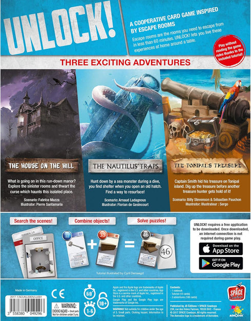 UNLOCK! Mystery Adventures Card Game - Escape Room-Inspired Cooperative Adventure, Fun Family Game for Kids and Adults,