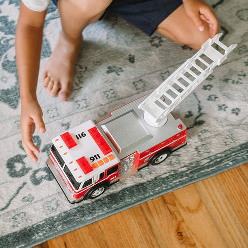 Sunny Days Entertainment Maxx Action 12’’ Large Fire Truck - Lights and Sounds Vehicle with Extendable Ladder