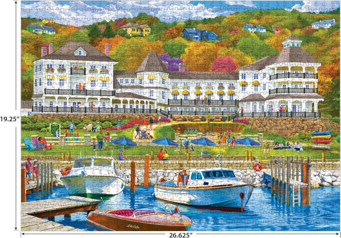 1000 26.625 19.25 Inches RoseArt - Kodak Premium - Piece Jigsaw Puzzle for Adults Lakeside Resort Peaceful Waterfront