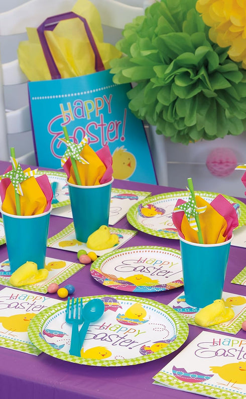 Unique Easter Chick Luncheon Paper Napkins | 6.5" x 6.5" | 16 Pcs, 13" x 13", Multi